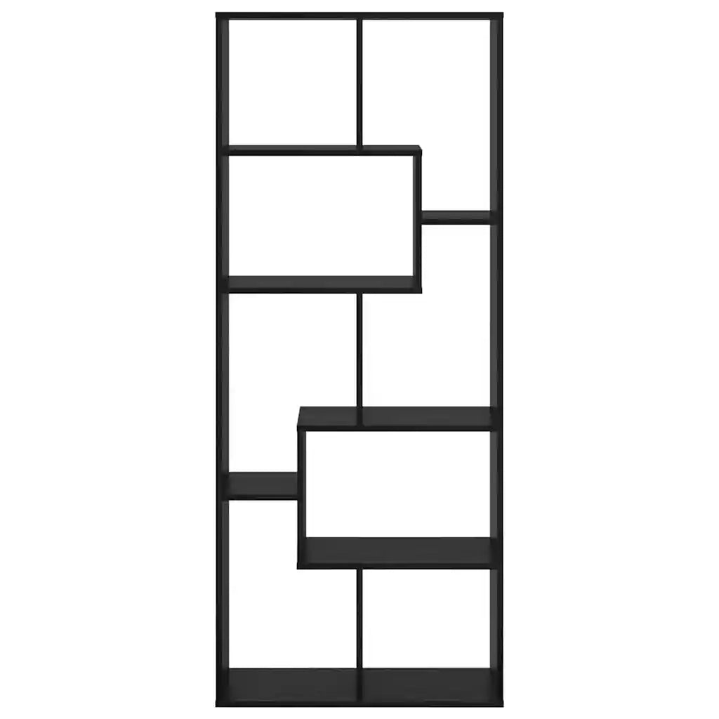 Armadio per Libri 8 livelli 67 x 25 x 162 cm Rovere Nero 869252