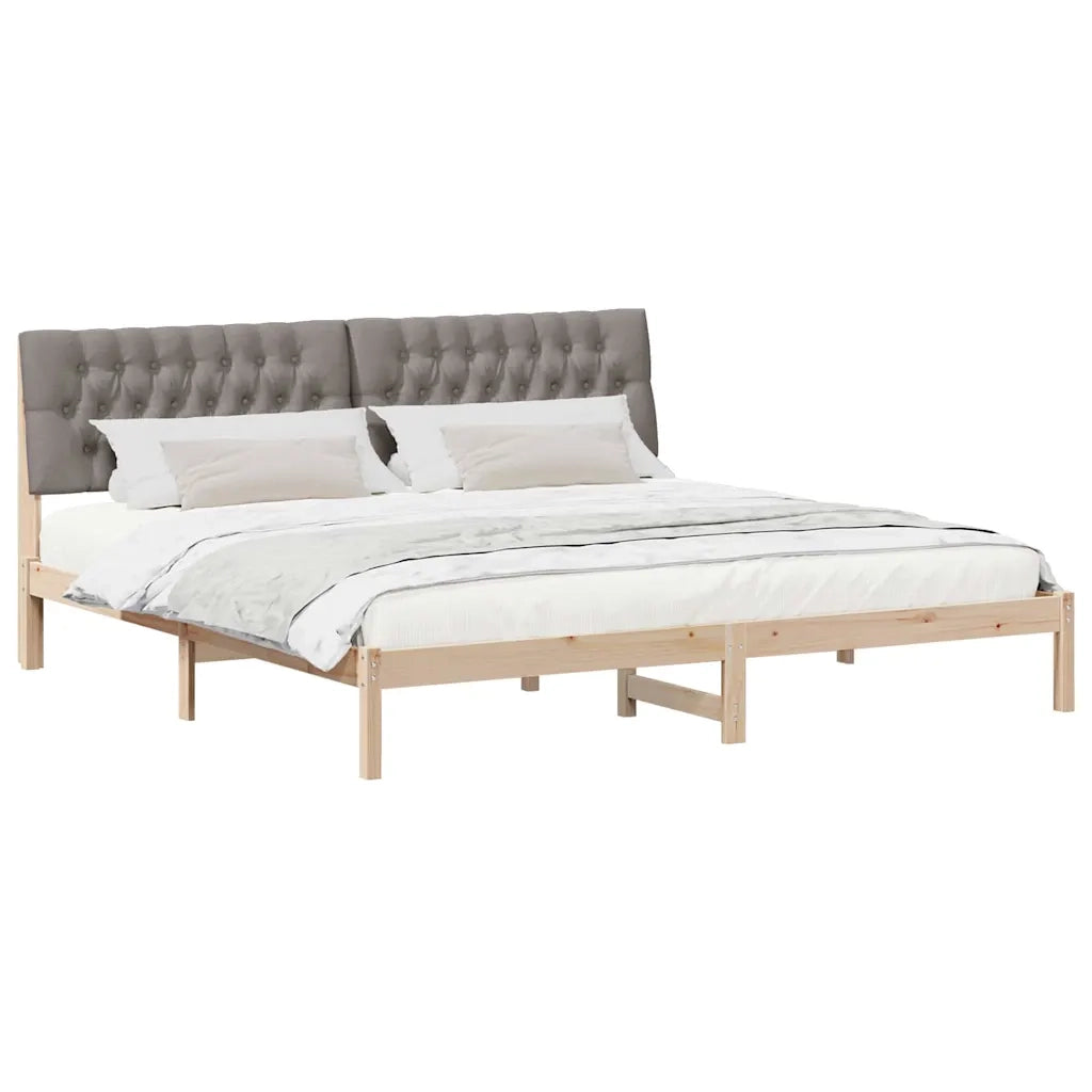 Letto con Testiera Rivestita con testiera Marrone 200 x 200 cm 3394381