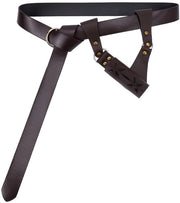 Cinturone da spalla adattabile per Halloween - Kunstleer PU marrone - Stile medievale retro - Adatto per adulti