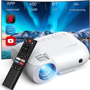Proiettore mini - Proiettore portatile - Proiettore mini per smartphone - Proiettore mini con Wi-Fi e Bluetooth - Bianco