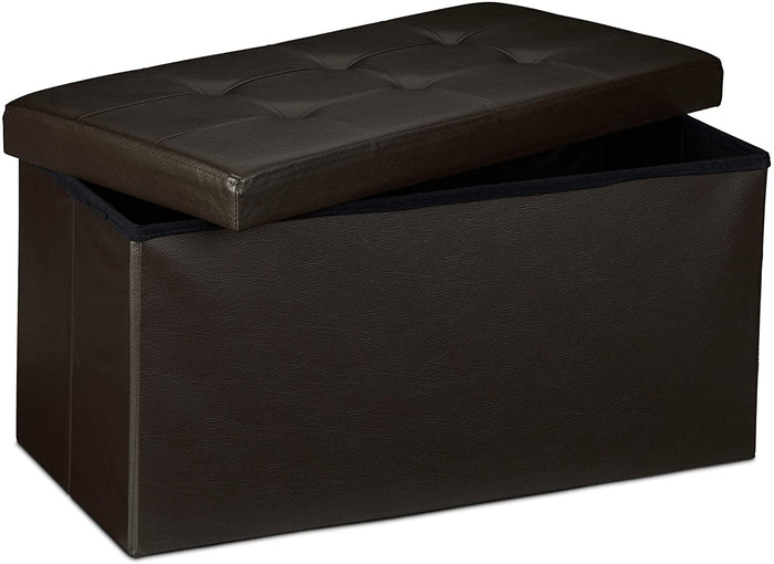 Sgabello pieghevole sintetico pouf pieghevole 76 cm marrone 13_0002808