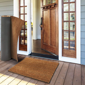 Zerbino Cocco Naturale 40x70 cm Retro Gomma Antiscivolo Tappeto Ingresso 100% Made In Italy