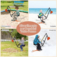 Ruspa Giocattolo per Bambini, Escavatore Cavalcabile con Controlli a 2 Mani e Pala Flessibile, Sedile Girevole a 360°, Regalo per Bambini 3 Anni+ (senza Ruote Arancia)