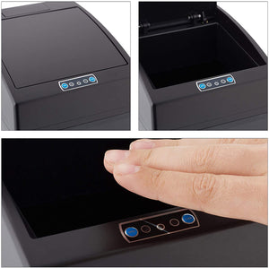 Pattumiera automatica design da cucina con coperchio con sensore, secchio interno 7 litri nero 13_0002322_2