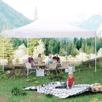 Gazebo Pop-up Pieghevole 3 x 4,5 m, Gazebo da Giardino Impermeabile Altezza Regolabile con Fori di Drenaggio, Tenda da Giardino Antivento con Borsa di Trasporto a Ruote (Bianco)