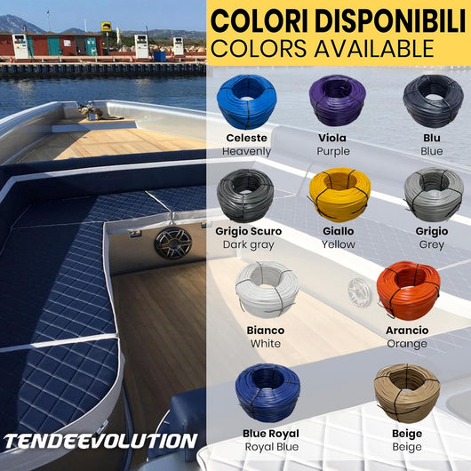 Bordino PVC Blu per Cuscineria Nautica - UV Resistant - 5MT - Perfetto per Imbarcazioni & Giardino