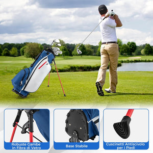 Set da Golf Completo con 9 Mazze e Sacca da Golf, Driver 460cc, da Uomo, Blu