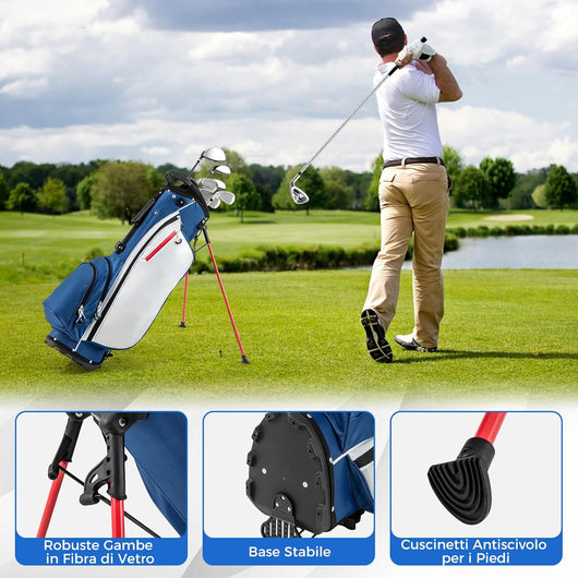 Set da Golf Completo con 9 Mazze e Sacca da Golf, Driver 460cc, da Uomo, Blu