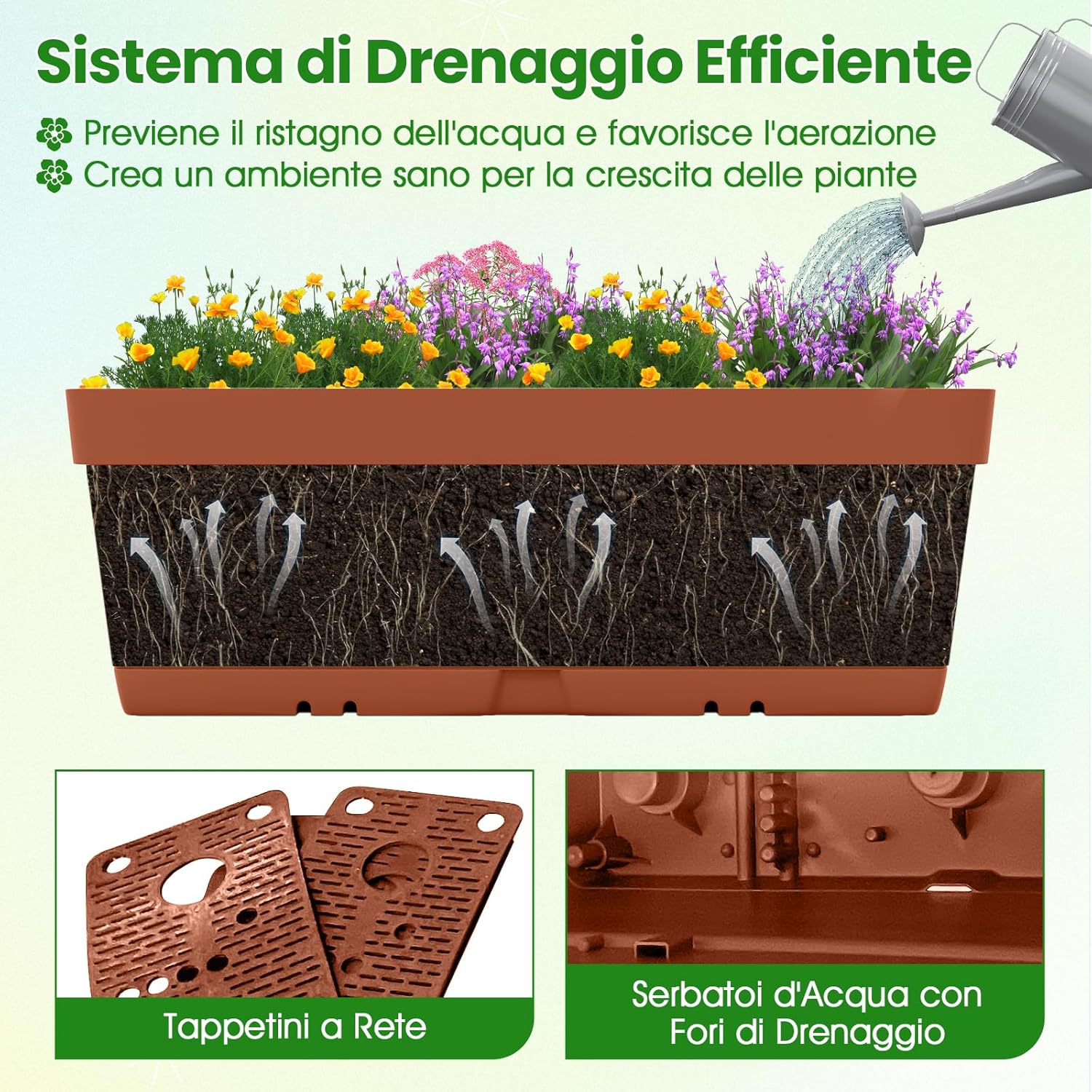 Letto Verticale Rialzato, 6 PZ Fioriere da Giardino per Verdure, Erbe e Fiori, Fioriere Elevate per Interni ed Esterni per Patio, Giardino e Balcone (Rosso)