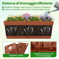 Letto Verticale Rialzato, 6 PZ Fioriere da Giardino per Verdure, Erbe e Fiori, Fioriere Elevate per Interni ed Esterni per Patio, Giardino e Balcone (Rosso)