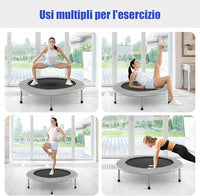 Mini Trampolino Elastico e Pieghevole, Capacità di Carico 150 kg, per Interno ed Esterno