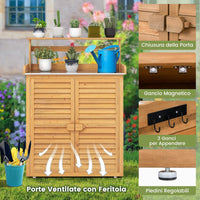 Armadio da Esterno in Legno, Casetta da Esterno con Ante, Ripiani e Serrature, Armadietto Versatile da Giardino, Balcone e Cortile (87 x 45 x 120 cm)