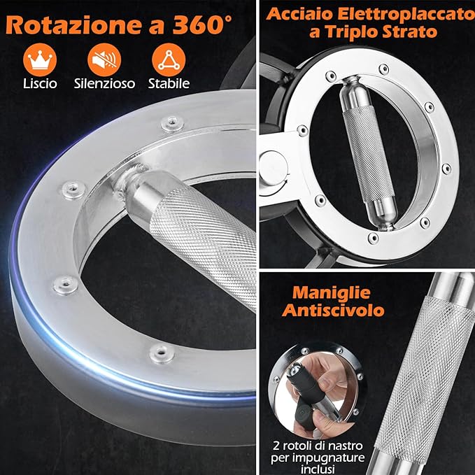 Allenatore per la Forza delle Braccia a Rotazione 360°, Attrezzatura Brucia Grassi Muscolare Avambraccio da 5,4 kg con Resistenza Regolabile, Addestratore di Forza per Casa e Palestra
