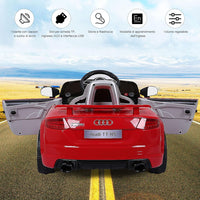Audi 12V Auto Elettrica per Bambini, Macchina Elettrica con Velocità 2,5-5 km/ora, con Telecomando USB MP3 Luci LED (Rosso)