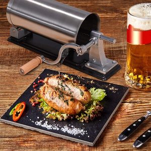 3kg Insaccatrice per Salsiccia Macchina per Salsicce Insaccatrice Manuale in Acciaio Inossidabile, Salsicce Siringa con 4 Tubi di Riempimento