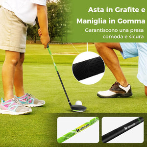 Set di Mazze da Golf per Bambini 8-10 Anni, Set Allenamento Golf con Sacca da Golf, Fodera Impermeabile, Driver 1, Ferro 7, Ferro S e Putter per Bambini e Bambine, Destrorso