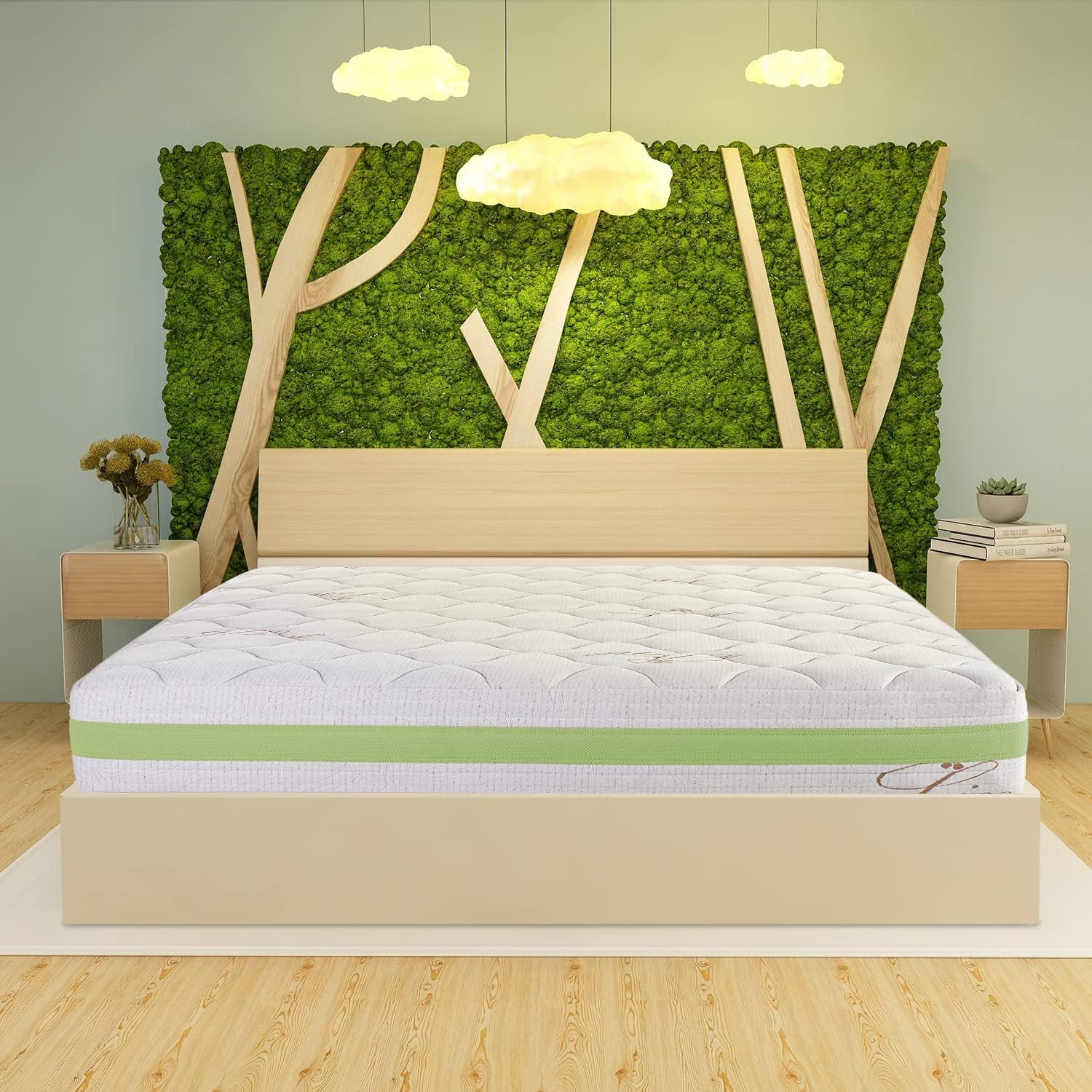 Materasso Green 120x190 h23 cm memory foam rivestimenti in lino sfoderabile Made in Italy Farmarelax
