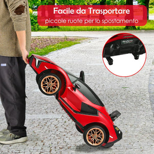 Macchina Elettrica Lamborghini per Bambini da 12V, Veicolo Elettrico con Luci LED MP3 Telecomando, Fino a 5km/h, +3 Anni (Rosso)