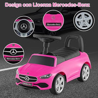 Mercedes Benz Macchinina Cavalcabile a Spinta per Bambini, Auto da Gioco con Volante Clacson e Suono, Spazio di Archiviazione, Auto a Spinta per bambini 1-3 Anni (Rosa)