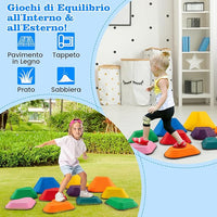 Pietre di Bilanciamento per Bambini 3+ Anni, Pietre Impilabili Antiscivolo da Interno/Esterno, Stepping Stones per Promuove la Coordinazione dell'Equilibrio e la Forza