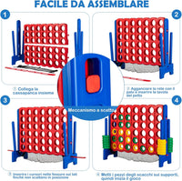 Forza 4 Gigante Mega 4 con Rete, Gioco Familiare da Interno ed Esterno per Bambini ed Adulti, 119 x 42 x 104 cm