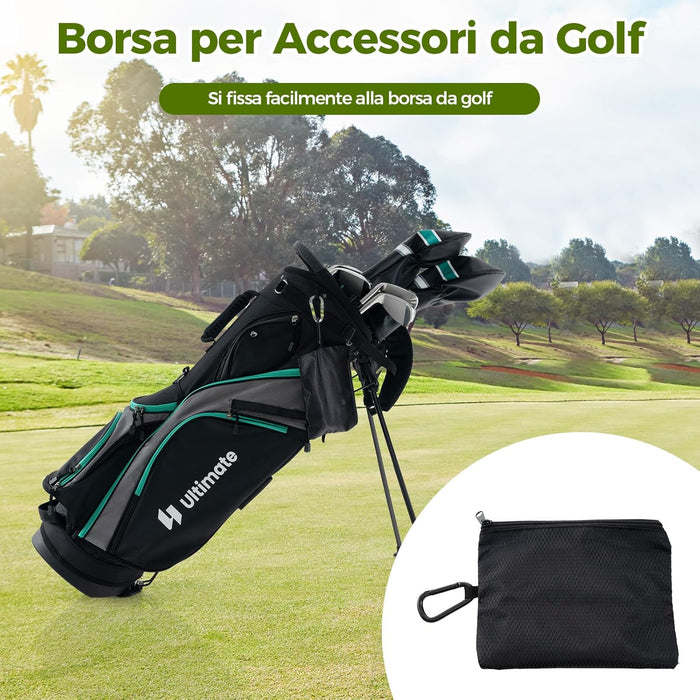 Set Completo da Golf, Tee da Golf, Asciugamano, Cintura da Golf, Cappello da Golf, Attrezzo per Divot, Segnapallina & Borsa Portaoggetti, Scatola Regalo Golf per Uomo e Donna