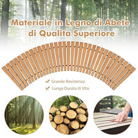 Sentiero da Giardino in Legno, Passerella Curvo da Esterno con Superficie Antiscivolo e Fili Metallici, Design Arrotolabile, per Patio Cortile e Spiaggia, Naturale (216 x 43 cm)