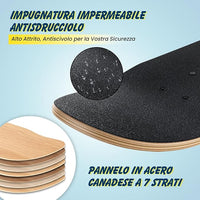 Skateboard Mini Cruiser Completa Longboard in Legno di Acero, Colori a Scelta, 79 x 20 cm