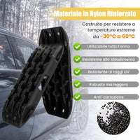 Tappetino di Trazione 2 Pezzi, Carico 10T, Piastre di Trazione per SUV Camper Auto Camion, Tavola di Recupero per Piste Offroad, per Sabbia, Neve, Fango (Nero, 58 x 31 x 6 cm)