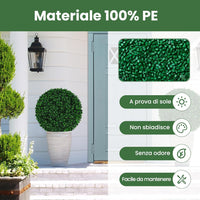 Set di 2 Sfere Topiarie Artificiali da 52 Cm, Piante Finte Sferiche con 20 Fascette, Protette dal Sole, Decorazione da Esterno e Interno per Cortile, Portico, Casa e Festa