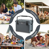 Frigorifero Portatile da 21 Litri, Frigorifero da Campeggio con Portabicchieri Integrati, Regolo e Apribottiglie, Freddo Fino 5-7 Giorni, per Barbecue, Campeggio, Picnic, Pesca