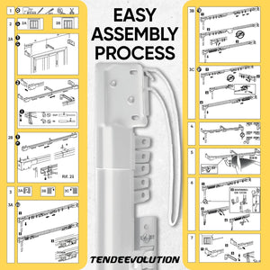 Binario estensibile a corda per tenda in ferro laccato bianco, Bastone estensibile da 213 a 400 CM