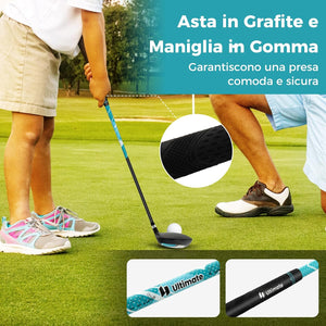 Set di Mazze da Golf per Bambini 5-7 Anni, Set Allenamento Golf con Sacca, Fodera Impermeabile, Legno di Fairway 3, Ferro 7, Ferro S e Putter per Bambini e Bambine, Destrorso