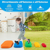 Pietre di Bilanciamento per Bambini 3+ Anni, Pietre Impilabili Antiscivolo da Interno/Esterno, Stepping Stones per Promuove la Coordinazione dell'Equilibrio e la Forza