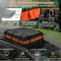 Borsa da Tetto per Auto 424L, Box Tetto Auto per Bagagli Impermeabile Pieghevole, con Tappetino Antiscivolo, per Tutti i Veicoli Con/Senza Barre Portapacchi, con Serratura