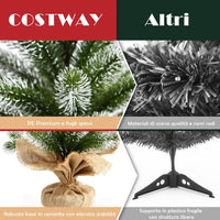 Mini Albero di Natale 50 cm, Albero di Natale Piccolo con Rami in PE, Base Stabile di Cemento, per Casa, Ufficio e Negozio