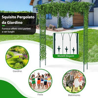 Arco da Giardino 205 CM, Pergolato per Piante Rampicanti, Pergola Decorativo di Metallo per Cerimonie, Feste, Cortile e Prato (Verde)