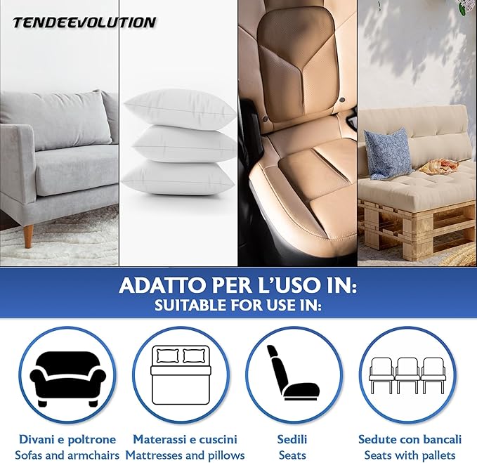 Gommapiuma per Divano | Cuscino Imbottitura Poliuretano Espanso Spugna | Densità 30 | 60x60cm - Spessore 12cm