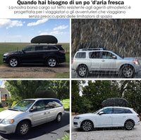 Borsa da Tetto per Auto, 400L, Borsa Portapacchi Universale Impermeabile, Pieghevole, Con 4 Cinghie Rinforzate e 4 Ganci Porta Nero