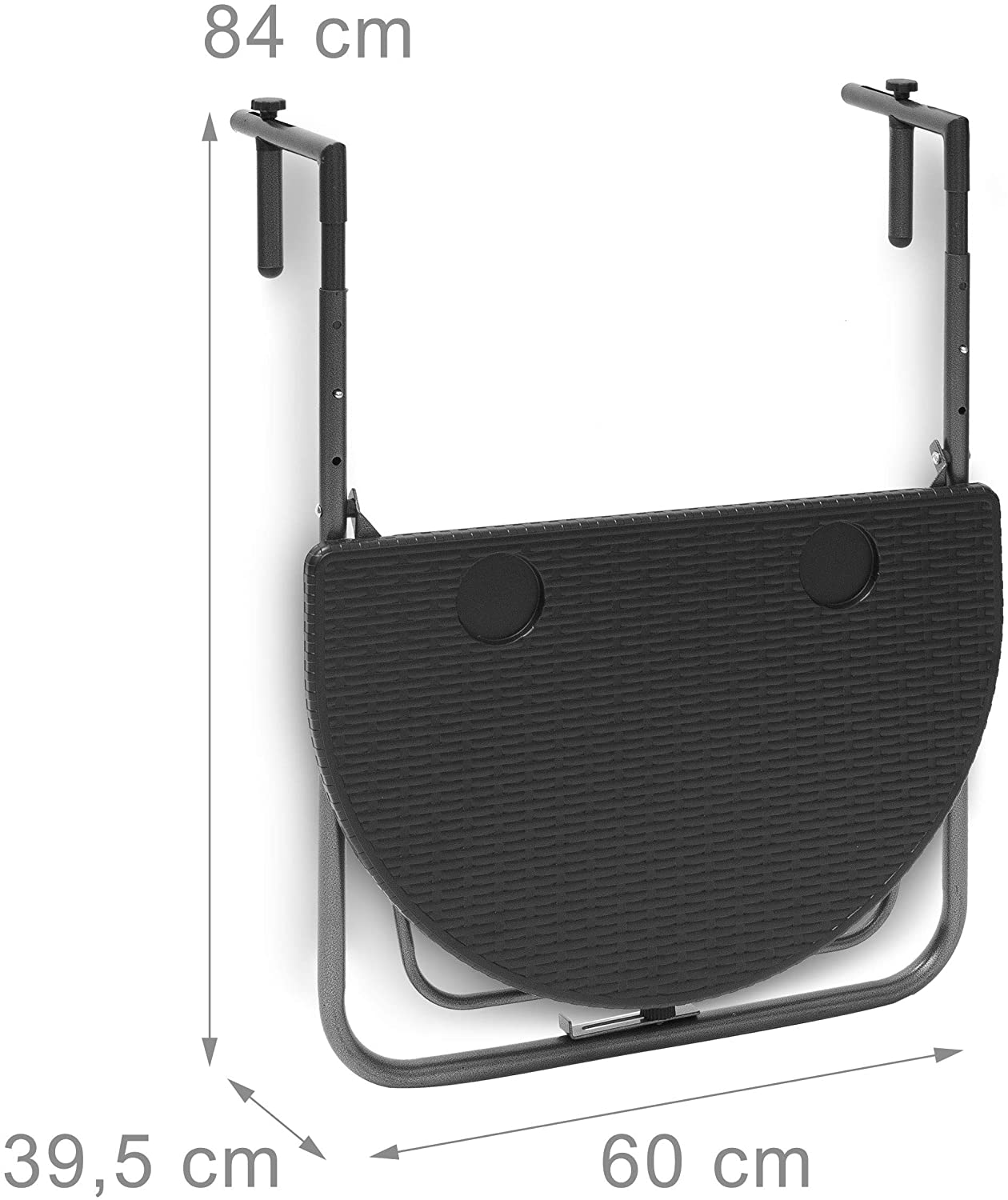 Tavolino pieghevole da balcone pieghevole 3 livelli regolabile nero 13_0002691