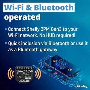 Shelly 2 PM Gen3 Interruttore intelligente per tapparelle WiFi e Bluetooth