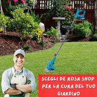 Decespugliatore a Batteria, Tagliabordi Elettrico 24 V con 2 Batterie e Lame Metalliche