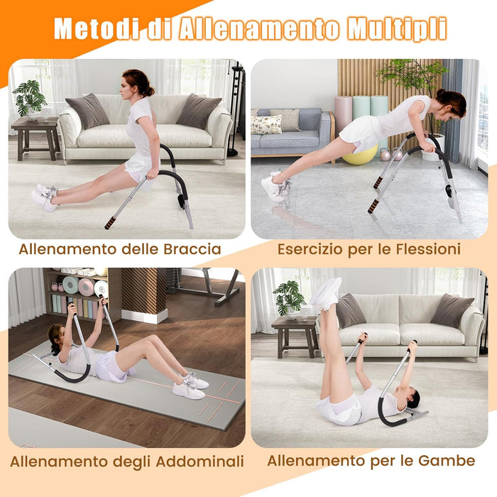 Allenatore Addominale Fitness Pieghevole, Allenatore Fitness AB con Supporto Imbottito per Testa/Collo, Assistente per Allenamento Sit Up, Esercitatore per Crunch