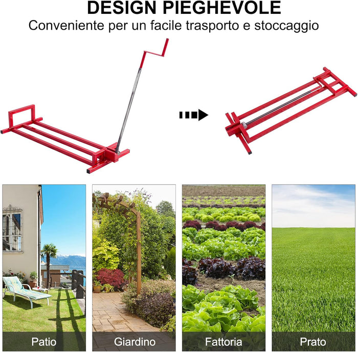Sollevatore per Rasaerba Sollevamento per Trattore Tagliaerba, Carico Fino a 400 kg (Rosso)