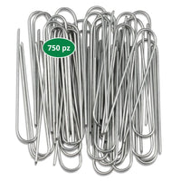 Picchetti Tubo Irrigazione in Acciaio Zincato, Set 750 Picchetti Ancoraggio ø3 mm, Picchetti per Irrigazione 17 cm di Lunghezza, Picchetti a U