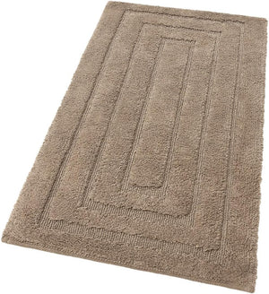 Tappeto Bagno 50x110 cm Puro Cotone Elegante Lussuoso Morbido Scendiletto Antiscivolo Marrone