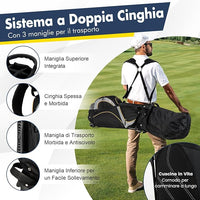 Borsa da Golf a 8 Vie, Borsa da Golf Portatile Leggera da 2 kg con Separatori Superiori, 7 Tasche, Borsa Frigo e Cappuccio Antipio