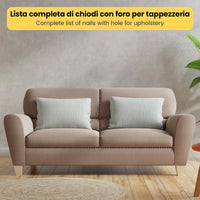 Lista Tappezzeria 1m + 20 Chiodi | Restauro Mobili Divano Sedia Poltrona | Nero