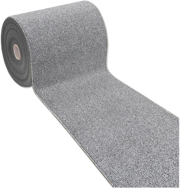 Tappeto Cucina 57x330 cm Tessitura Piatta Antiscivolo Multiuso Corsia Corridoio Made In Italy Grigio