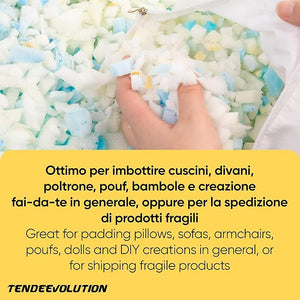 Imbottitura Trucioli Poliuretano al kg | Per Cuscini, Divani, Poltrone, Fai-da-te | Waterfoam, Ovatta, Resistente & Confortevole